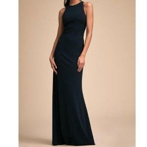 Bhldn Klara Navy Long Dress Cross Back